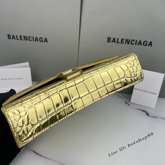 Balenciaga專櫃爆款鱷魚紋牛皮女包鏈條包 巴黎世家經典沙漏鏈條斜挎包 fyj1047